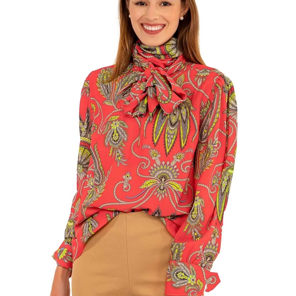 Gretchen Scott Designs Billow Tie Blouse